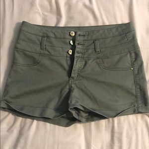 Green High-Waisted Shorts